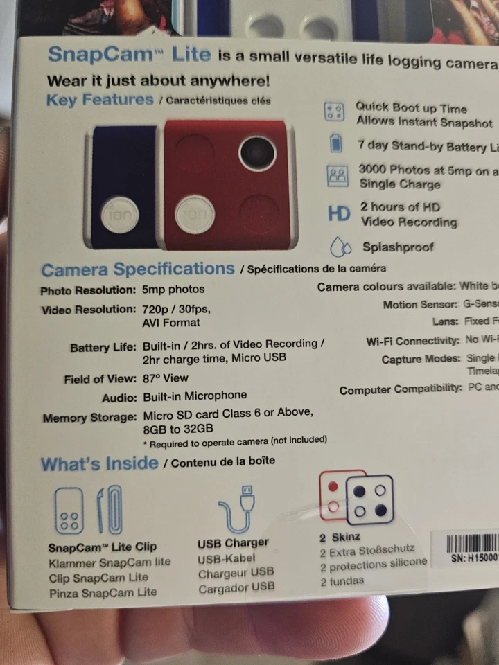 iON Sports Action Body Wearable Camera 1046 Lite Snap Cam New Sealed - Image 4 of 4