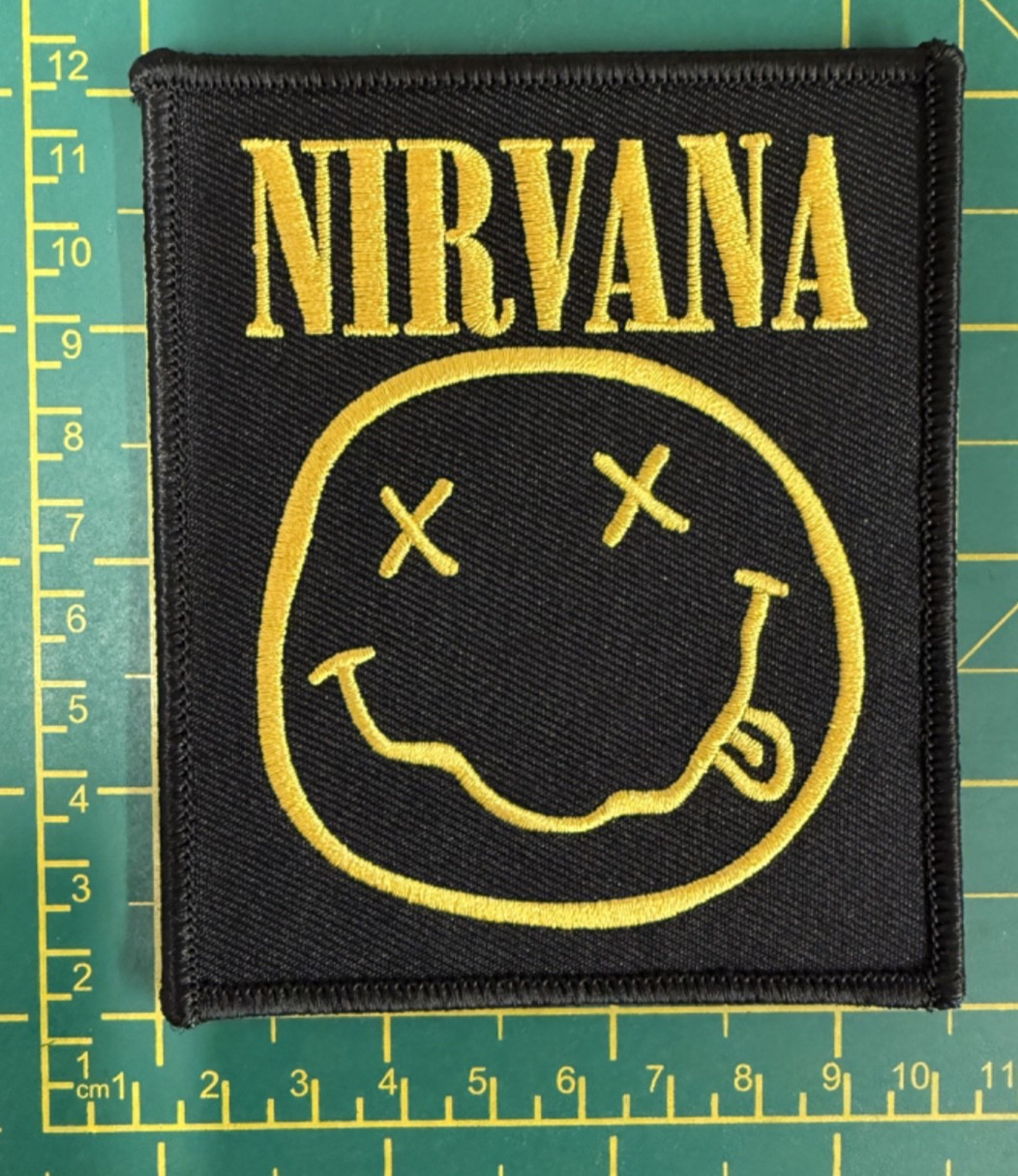 Nirvana Smiley Face Woven Iron Or Sew On Patch Officially Licensed