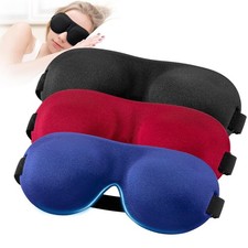 Sleep Mask for Back and Side Sleeper Pack of 3, 100 Light Blocking 3D Eye Ma...