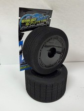 Precut BSR GREEN CW Foam Tires 6 Grooved 30 Cross Trued 2.7" Dirt Oval - 1 Front