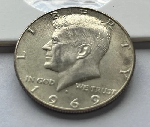 1969-D Kennedy Half Dollar 40% Silver - AU Almost Uncirculated