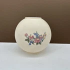 Floral Gone with the Wind Milk Glass Ball Lamp Shade Victorian Lantern Globe Vtg