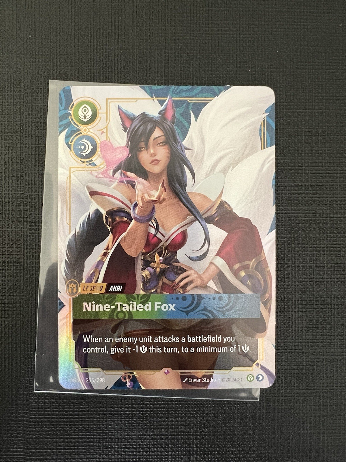 Ahri Nine Tailed Fox 255/298 R Origins Holo Foil Riftbound TCG 2025 NM