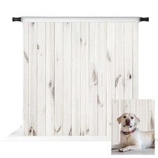 Kate White Wood Retro Plank Shiplap Vertical Photo Backdrop, 10x10ft, 4