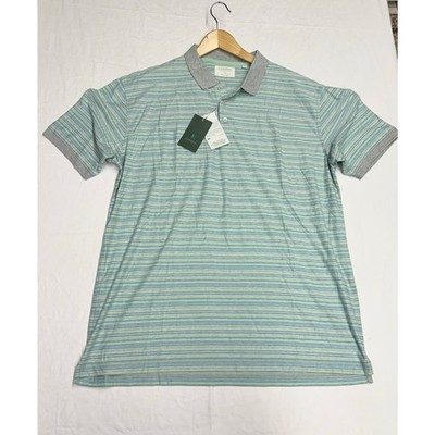 Linksoul Polo Shirt Tempus Fugit  Mens size XL striped multicolor short slev NWT