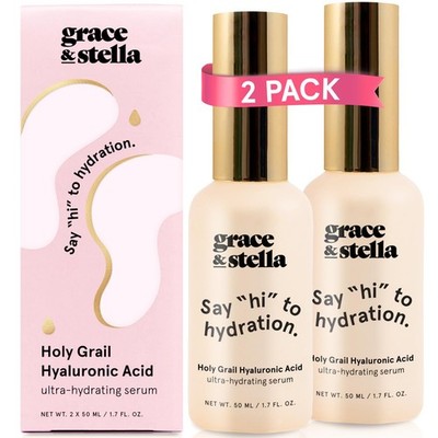 grace & stella Award Winning Hyaluronic Acid Face Serum 50ml/1.7 fl oz Remove...