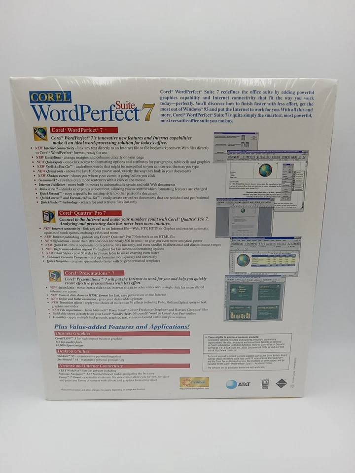 Corel WordPerfect Suite 7 Big Box PC CD-ROM 1995 - BRAND NEW Academic Edition - Image 4 of 4