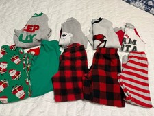 Boys Christmas Pajamas Size 4/5 Xs 5 5t Used Fleece Carters Lot 9