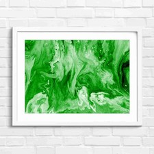 Purple Pink Marble Abstract Art Green Framed Wall Art Print Large Picture Home
