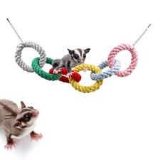 Sugar Glider Hanging Toy - Colorful 6-Ring 6 rings 18.9 Inch ,