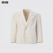 Uniqlo Jersey Blazer, U Jersey Tailored Jacket” Medium , Beige Women's