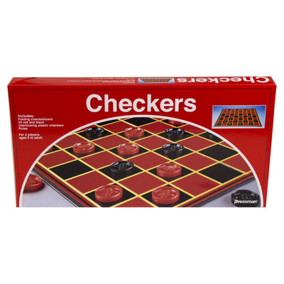 Pressman Checkers -- Classic Game with Folding Board and Interlocking Checkers