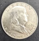 1960 P Franklin Silver Half Dollar 90% Silver Circulated
