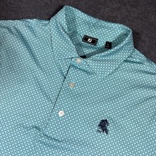 FootJoy Polo Shirt Mens Large Blue Geometric Golf Performance Short Sleeve