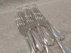 Vintage 1990 silver-plated 6 dinner forks Christofle Albi 20,7cm