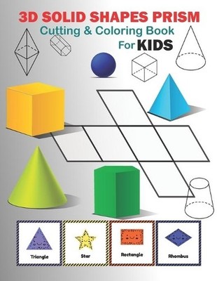Cutting Activity 3D solid shapes prism cutting and coloring workbook (Paperback)