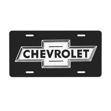 Chevrolet 12 X 6 In License Plate Stamped Metal Tag For Car Truck Black
