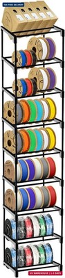 9-Tier Modular 3D Printer Filament Storage Rack, High-Strength Carbon Steel Spoo