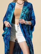 Blue Tie-Dye Lightweight Kimono by Macchia di Ruggine