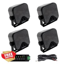 Herdio 4" 240W Marine Bluetooth Speakers Black ATV UTV Golf Cart