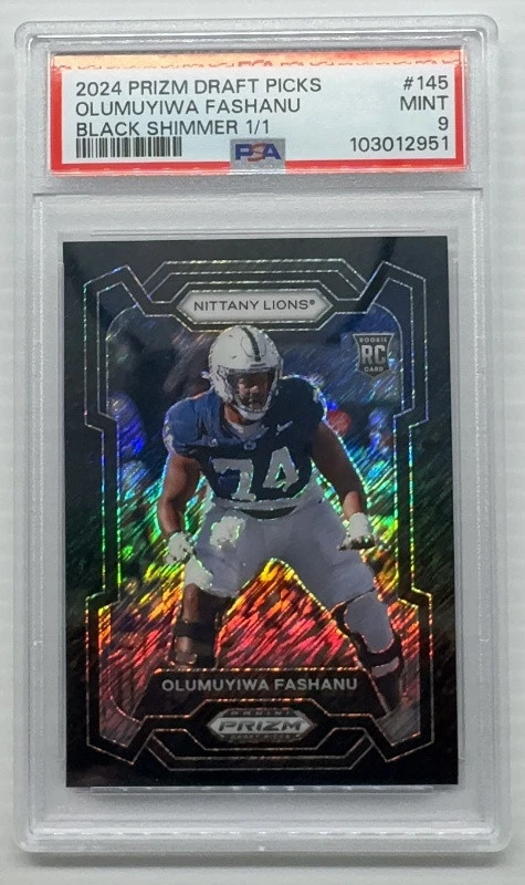Olumuyiwa Fashanu Panini Prizm Draft Picks #145 Black Shimmer 1/1