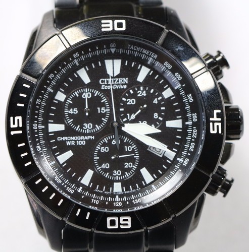 mens citizen eco-drive n-h500-s091352-ka chronograph wr100 black