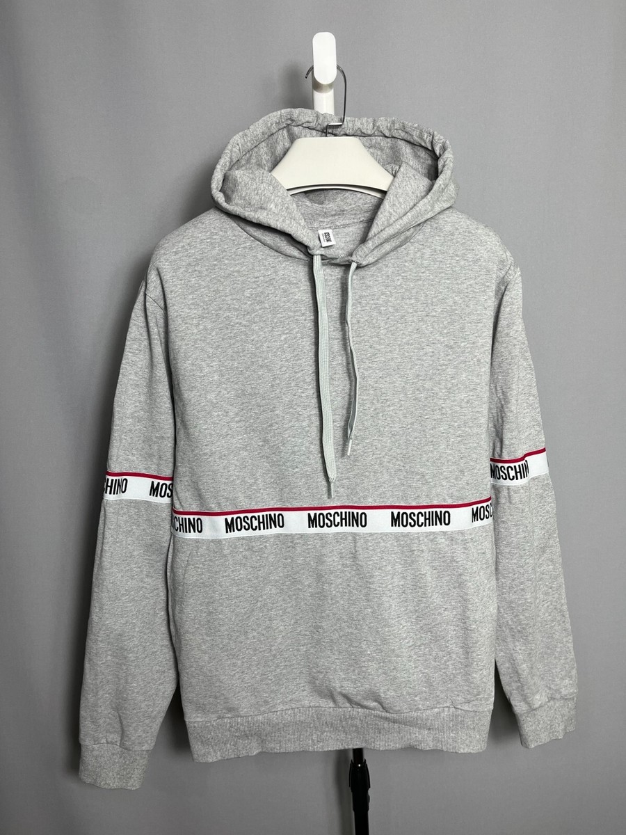 Moschino Tape Mens Hoodie Gray Pullover Sz L | eBay