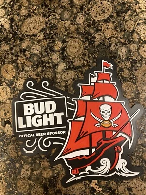 Tampa Buccaneers BUDLIGHT Beer Sign Bar restaurant Mancave TAPE Included 9x8
