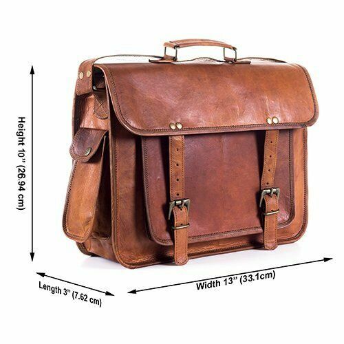 Leather Laptop Messenger Bag for Men and Women - Stylish Satchel Briefcase with Shoulder Strap  
