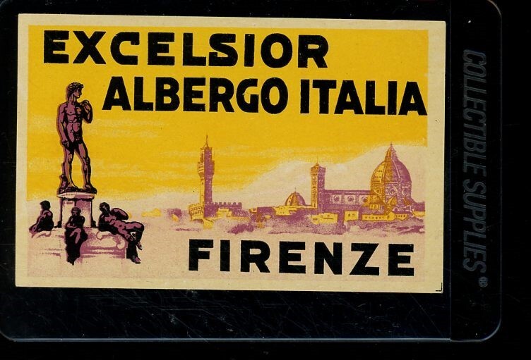 Vintage Excelsior Albergo Italia Firenze Luggage Tag