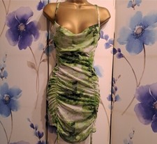 Pretty Little Thing Oriental Print Dress Green Size 6