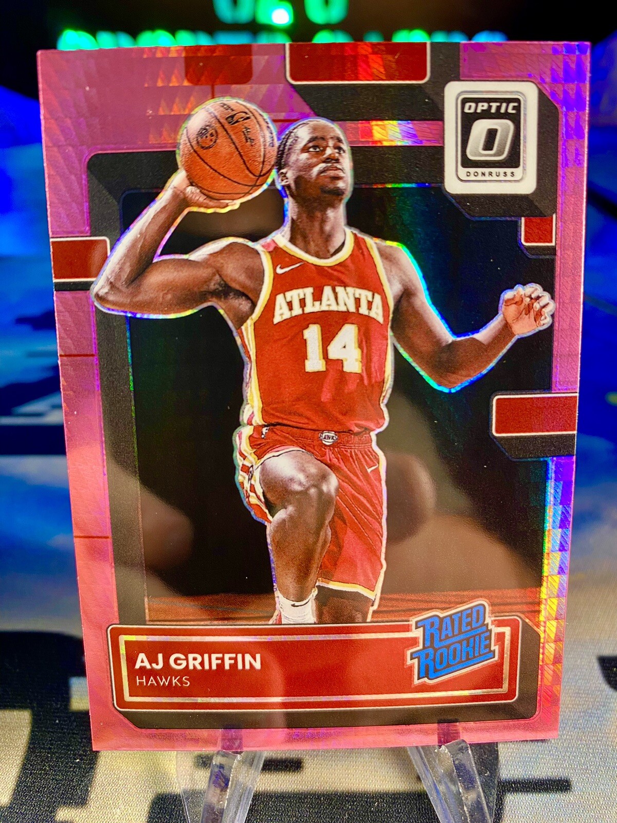 2022-23 AJ Griffin Panini Donruss Optic Pink Hyper Prizm Rated Rookie #204 Hawks