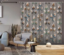 3D Brown Leaves Grass ZHUA165 Photo Curtain Window Blockout Fabric Amy 2023