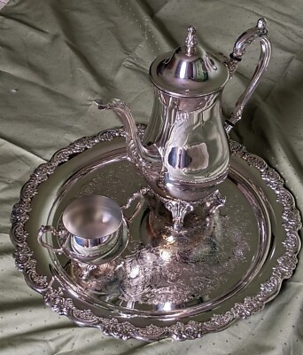 Oneida silver plated coffee and tea set, accesories and tray. | eBay