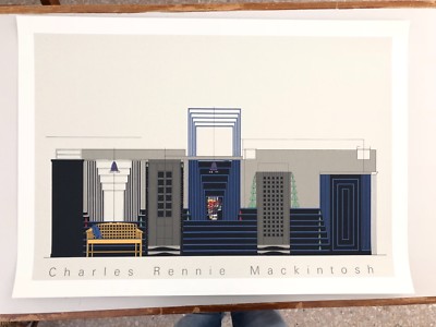 CHARLES R. MACKINTOSH, THE WILLOW TEA ROOMS, 1917' MEGA RARE 1990 s SERIGRAPH