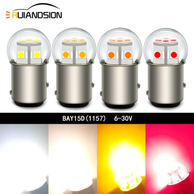 Ruiandsion 1157 LED Brake Tail Stop BAY15D Car Light Bulb 6V 12V 24V 4Colour