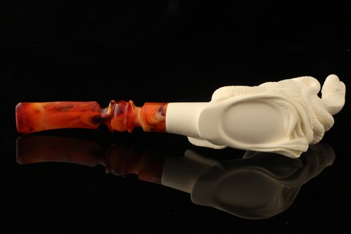 srv - Tubo Cobra Fight Block Meerschaum intagliato da R. Karaca con custodia 15325 - Foto 10 di 10