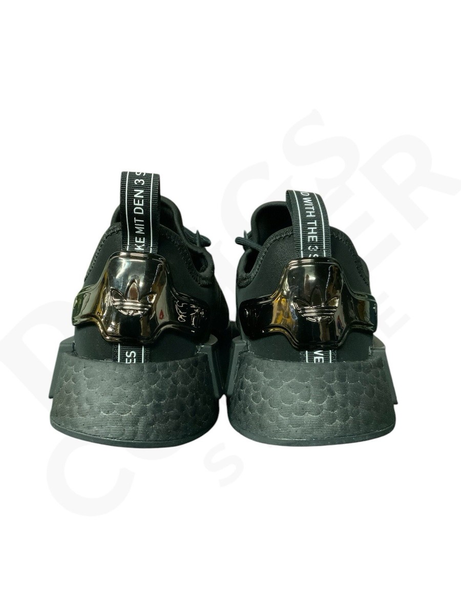 6M Adidas NMD_R1 (Wide) Triple Black Velour Athletic