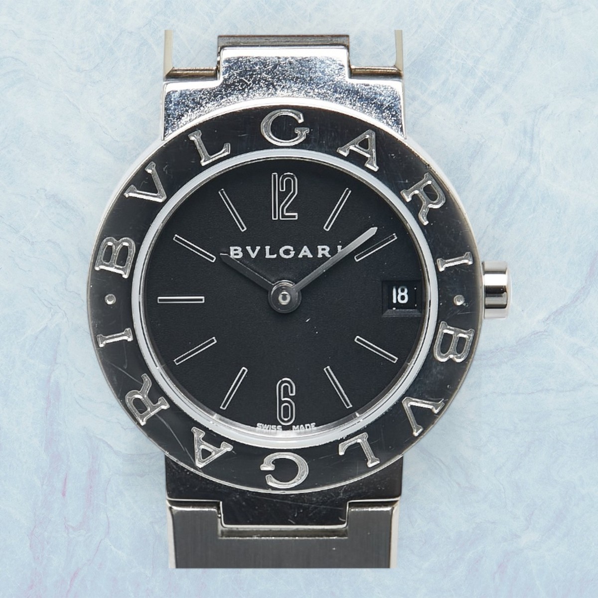 BVLGARI BB23SS Watch Quartz Black Dial Stainless Steel BVLGARI BB23SS Watch Quartz Black Dial Stainless Steel