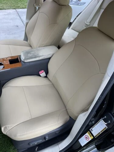 Customized For Lexus IS 250 350 2006-2012 Leather Beige Front Car Seat Covers - Image 3 of 4