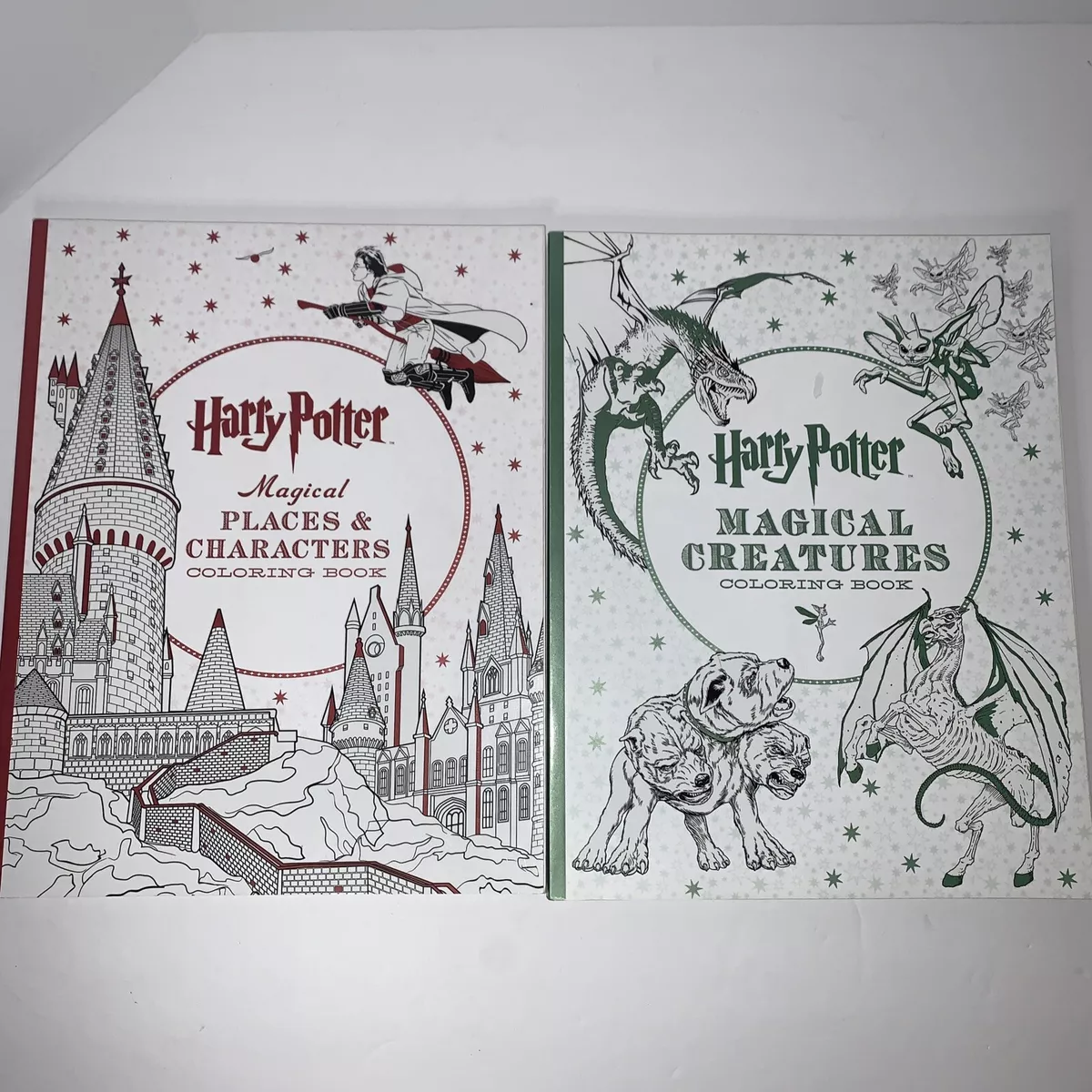 Lot of 2 Harry Potter Coloring Books Coloring book & Magical Creatures