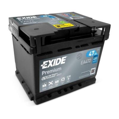 Exide Autobatterie 47AH 12V Premium Carbon Boost EA472 Neues Modell statt 44Ah