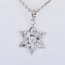 Certified Diamond Solitaire Star Pendant, Great Shine