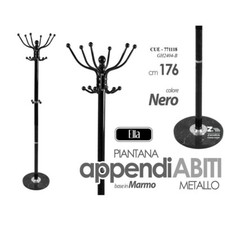 APPENDIABITI CON PIANTANA BASE IN MARMO STRUTTURA IN METALLO NERO Cm 176
