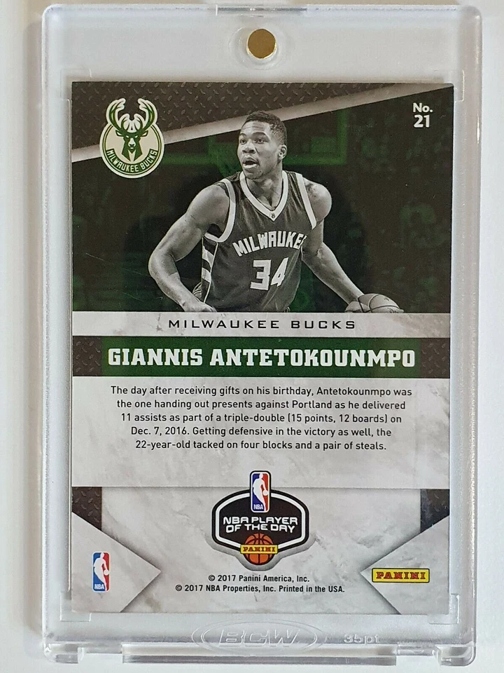2017 Panini Giannis Antetokounmpo #21 ESCHER SQUARES /150 - Ready to Grade - Image 3 of 3