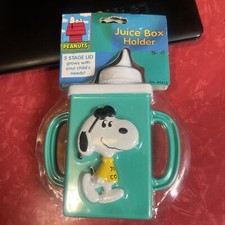Vtg Danara Snoopy Joe Cool Juice Box Holder Sippy Cup Baby Toddler Peanuts NEW