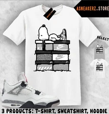Shirt To Match AJ 4 White Cement 2025 Sneaker Matching Sneakerhead S Dog T-Shirt