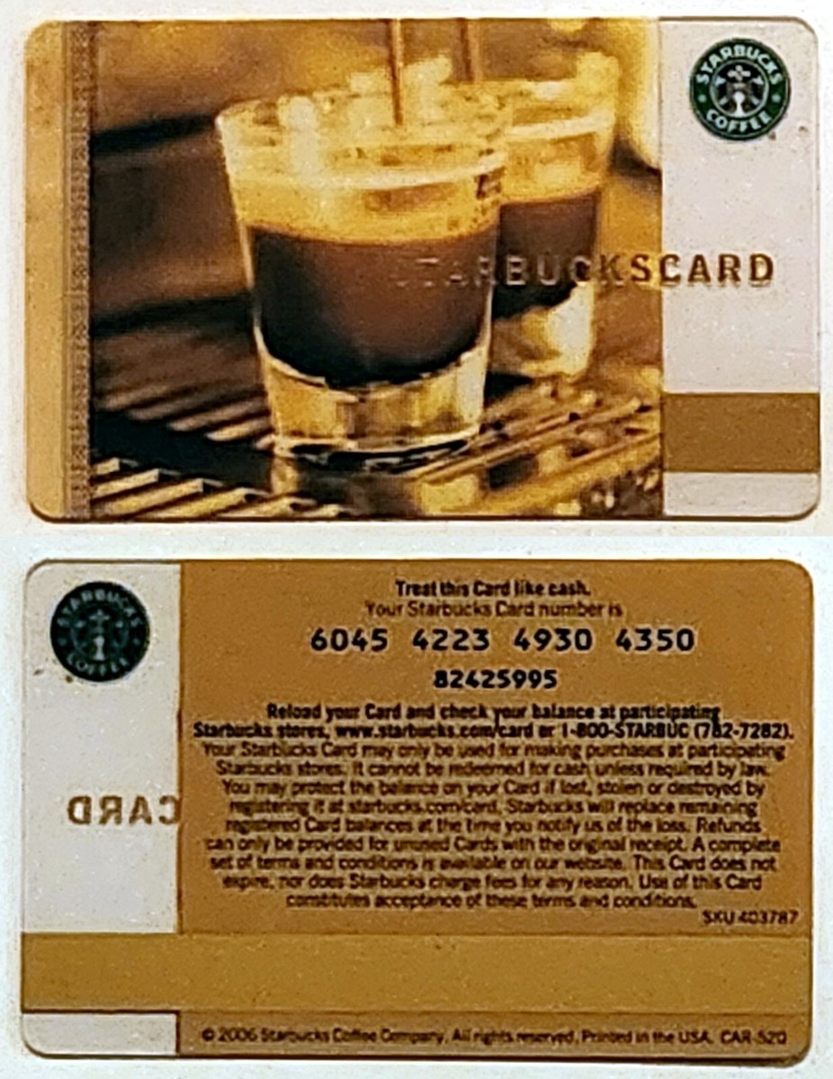 STARBUCKS プリペイドカード エスプレッソグラスデザインカード2006 STARBUCKS プリペイドカード エスプレッソグラスデザインカード
