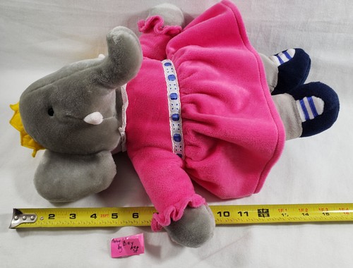 Celeste Elefant Plüsch NEU 1989 Gund Babar Mädchen rosa Kleid Königin Stofftier - Bild 8 von 12