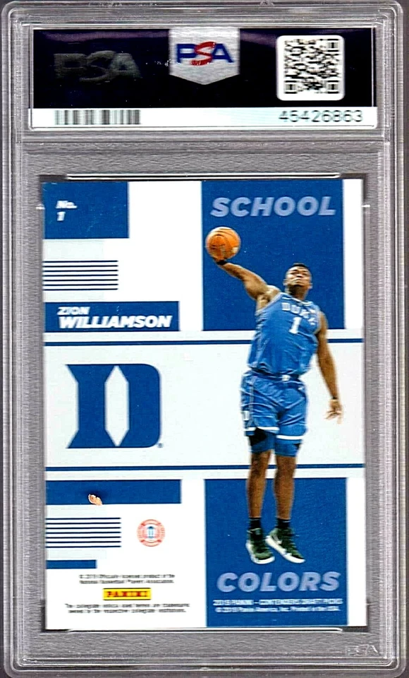 2019 PANINI CONTENDERS DP BASKETBALL #1 ZION WILLIAMSON RC PSA 10 SCHOOL COLORS - Image 4 of 4